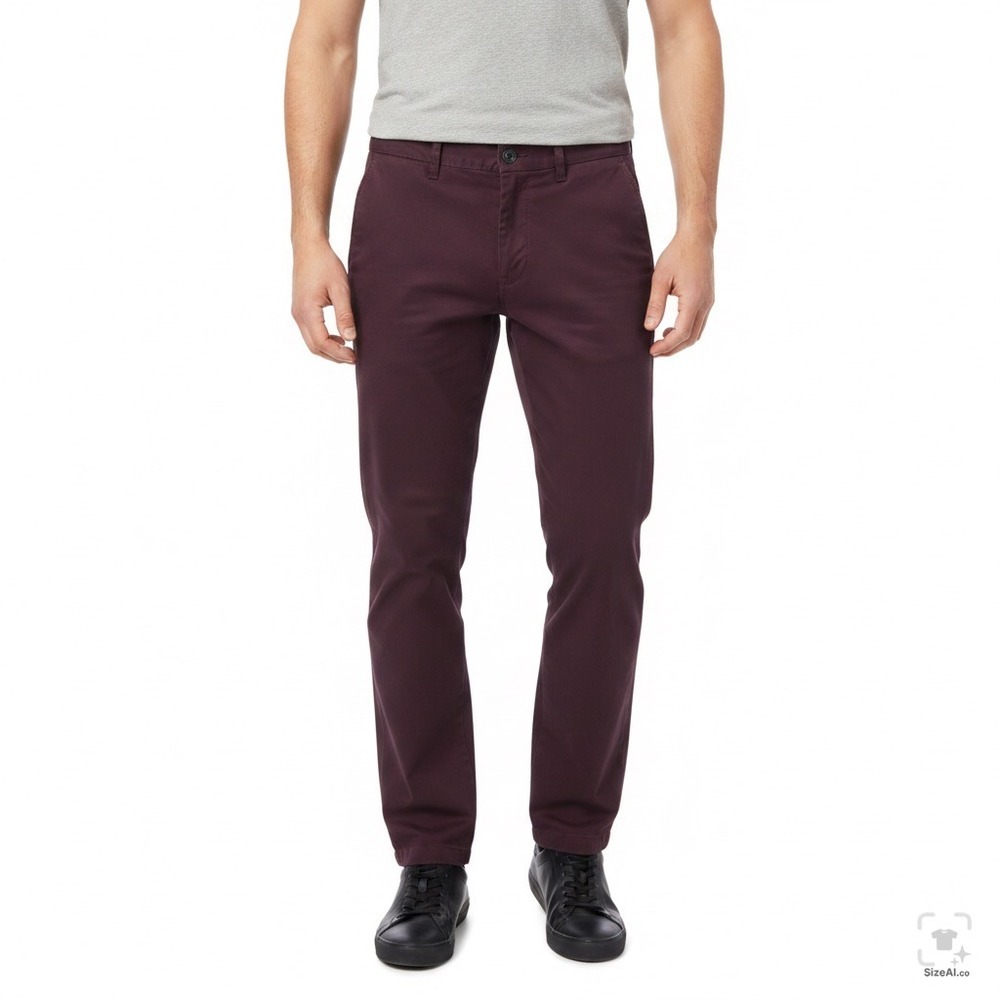 Banana Republic Mens 33x34 Burgundy Plum‎ Aiden Slim Fit Chino Flat Front Pants